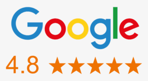 Google review rating 4.8 stars average