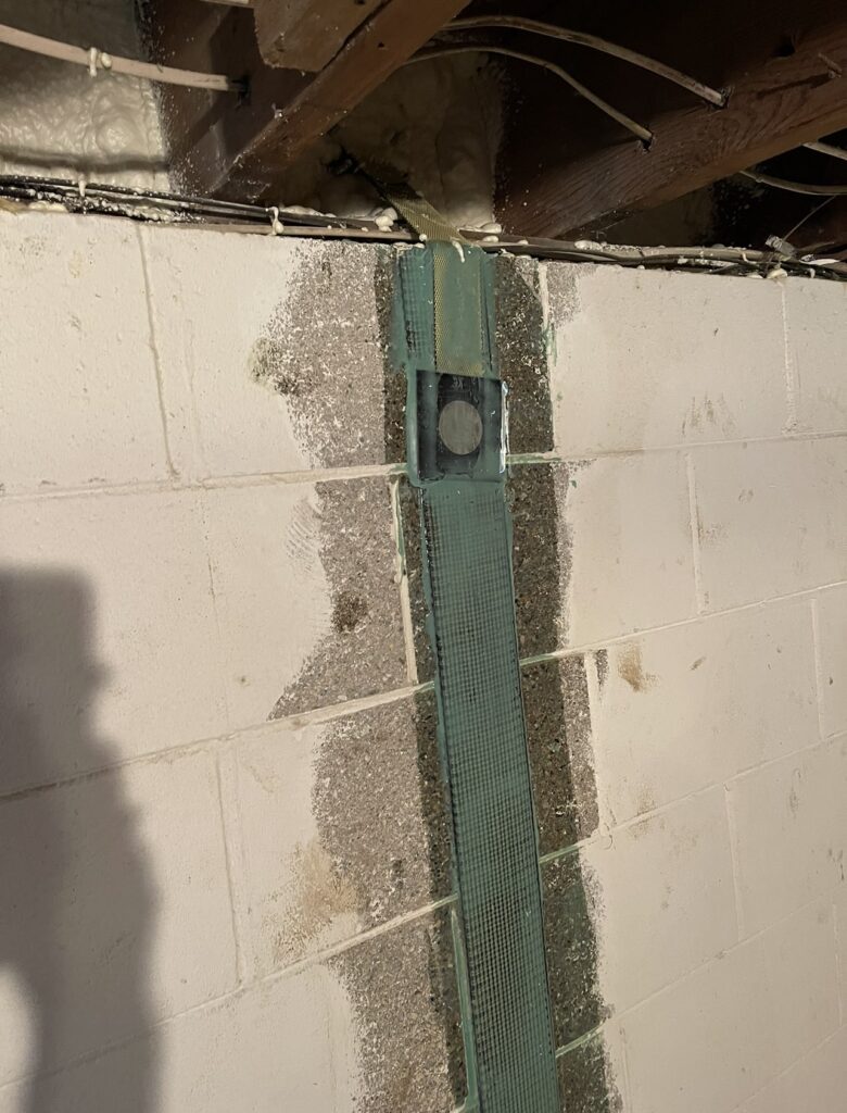 repaired crack in bowing wall