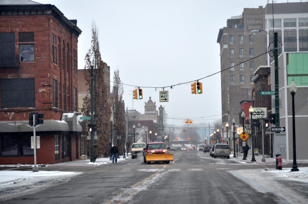 Downtown Jackson, MI in the Winter