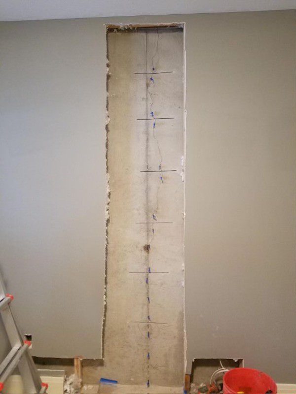 repaired foundation crack